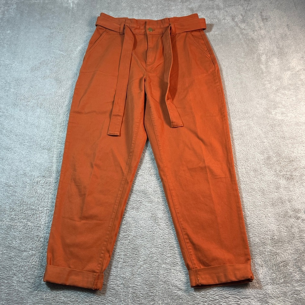 Banana Republic High Rise Cropped Pants‎ with Belt Orange Size 8 Women's Terra